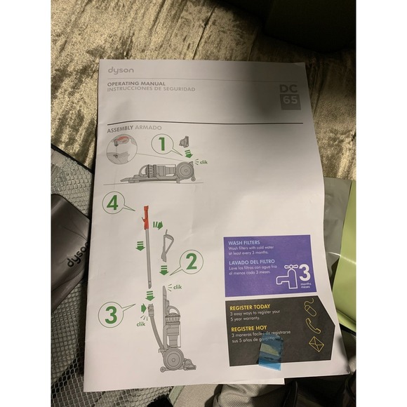 TOOLS ONLY Dyson DC65 Vacuum Cleaner Tool Attachments Set with Manual and Bag - Picture 3 of 8